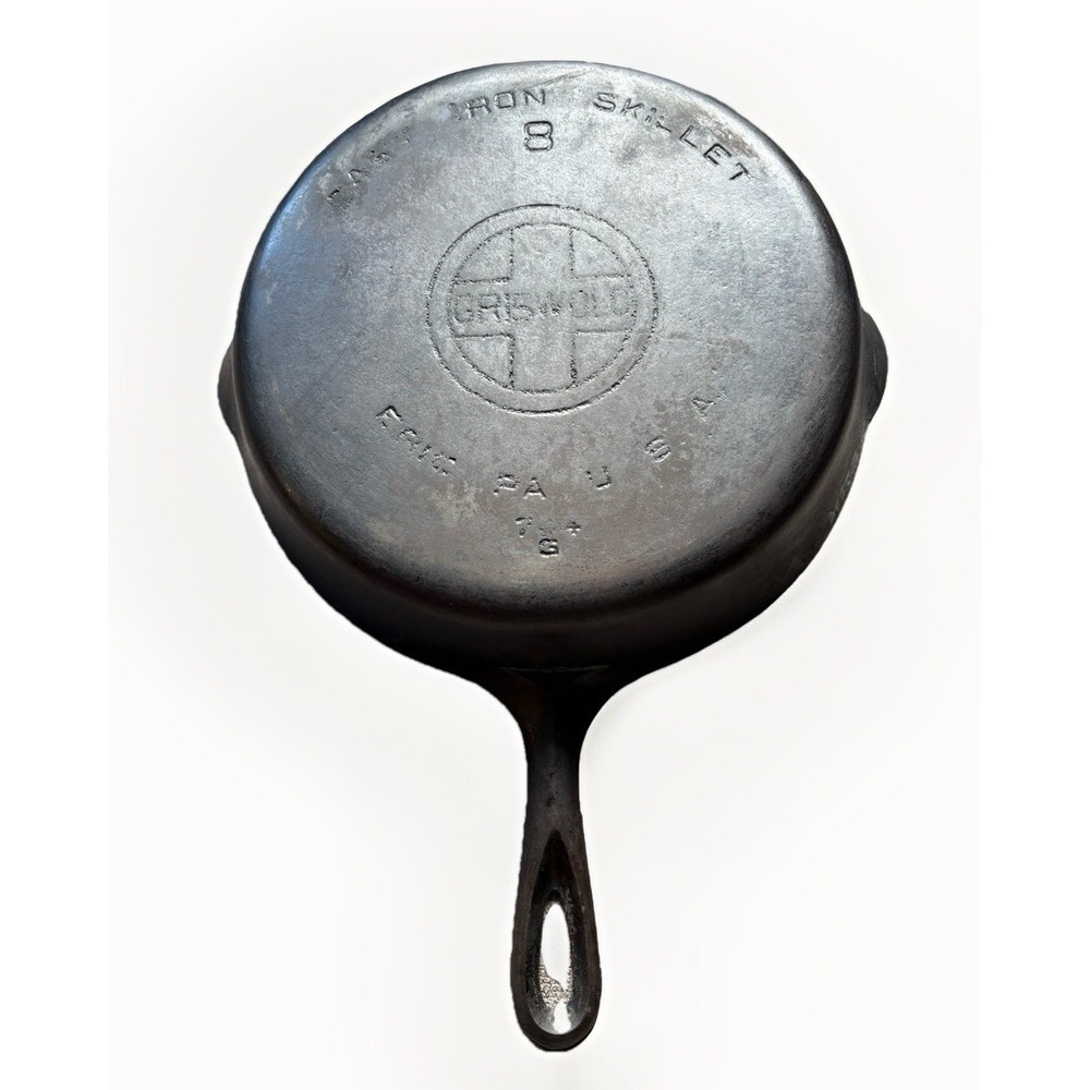 GRISWOLD No. 8 Large Block Logo Cast Iron Skillet 704 G Eerie PA USA